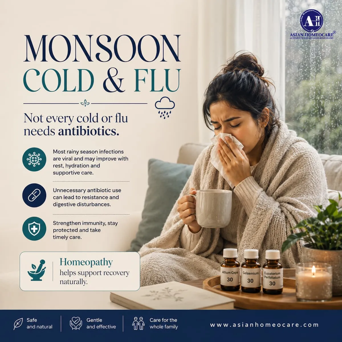 Common allergens that trigger allergic rhinitis — pollen, dust mites and pet dander.